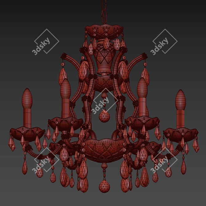 Elegant Crystal Lux BLANCA Chandelier 3D model image 2