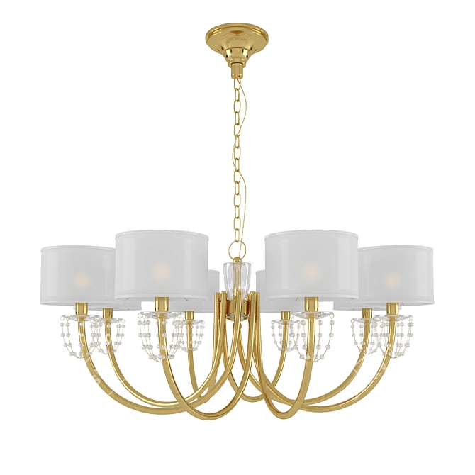 Elegant Gold Crystal Chandelier Lighitng 3D model image 2