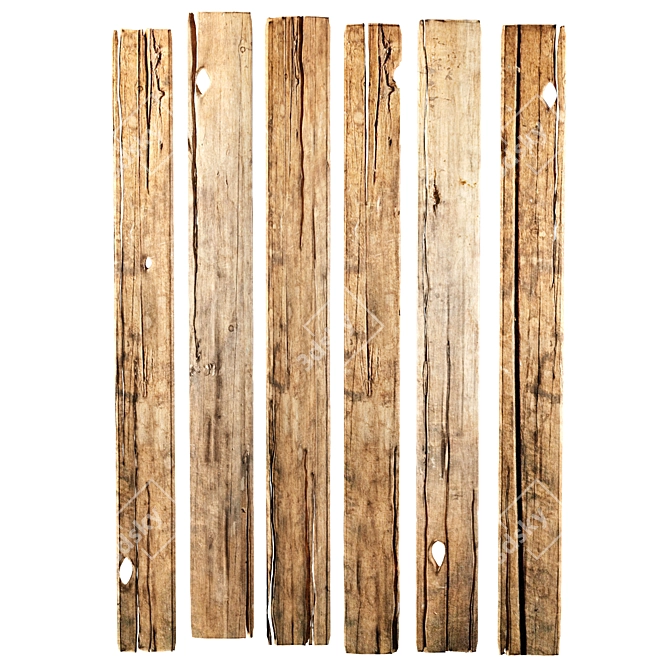 Rustic Boards Set 21 3D model image 2