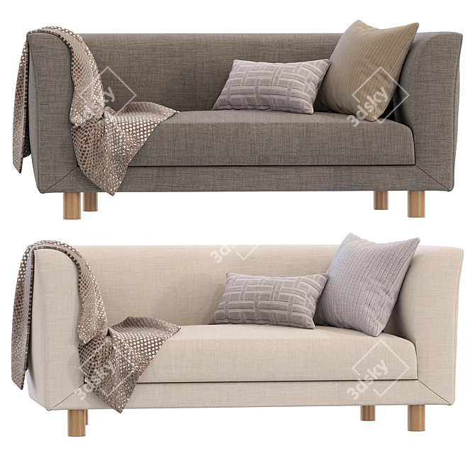 Modern Veneto Sofa Design Model 3D model image 1