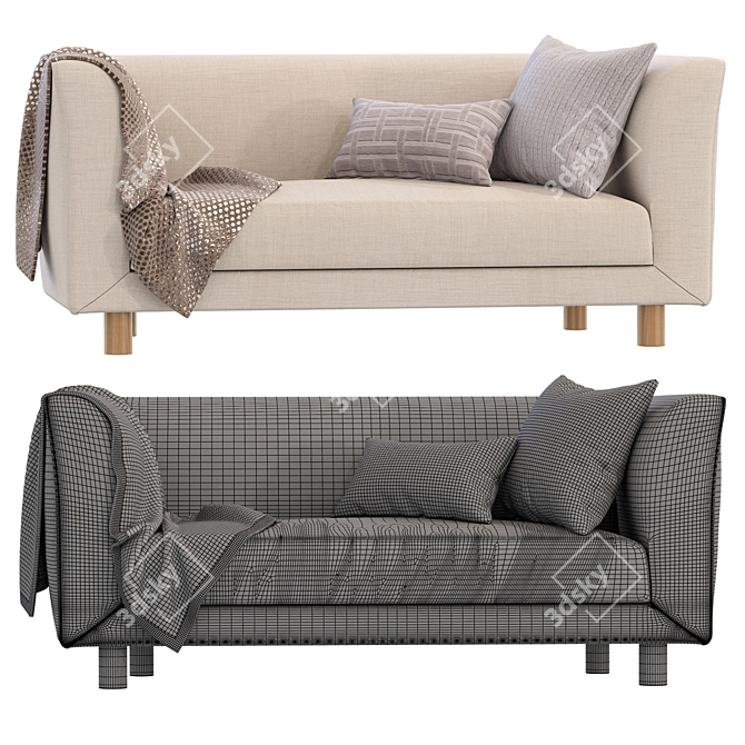 Modern Veneto Sofa Design Model 3D model image 4