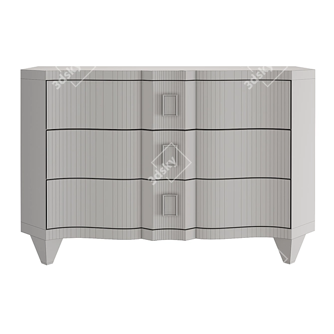 Elegant Maple Wood Credenza 3D model image 3