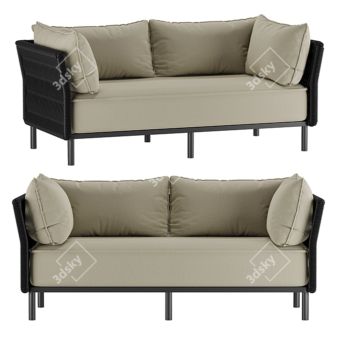 Leo Textile Beige Sofa | Divan.ру 3D model image 1