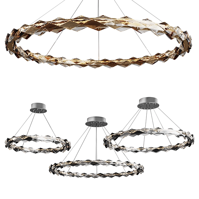 Crystal Ring LED Chandelier Collection 3D model image 1