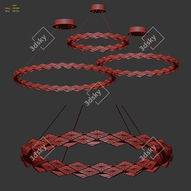 Crystal Ring LED Chandelier Collection 3D model image 5