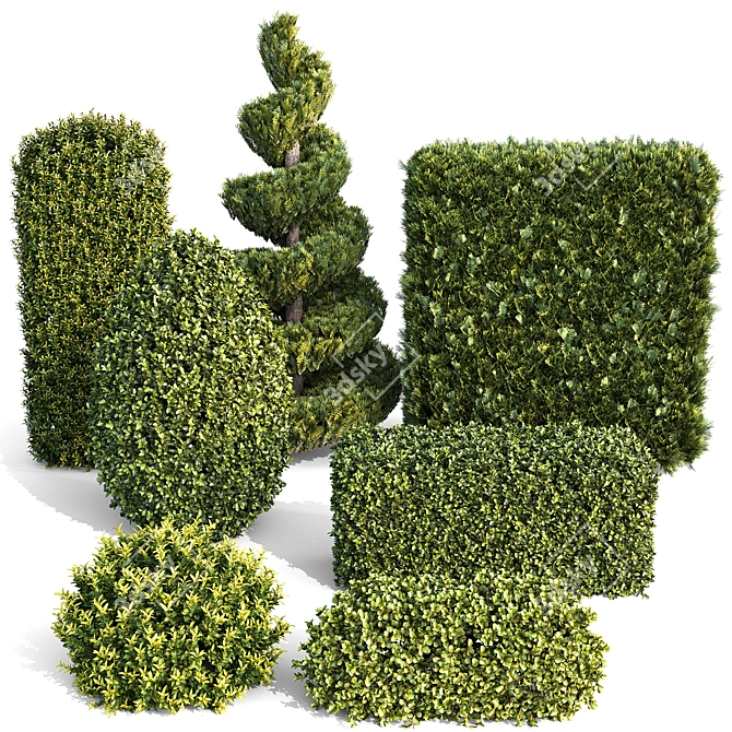  Landscaping Bushes Pack for Vray 3D model image 7