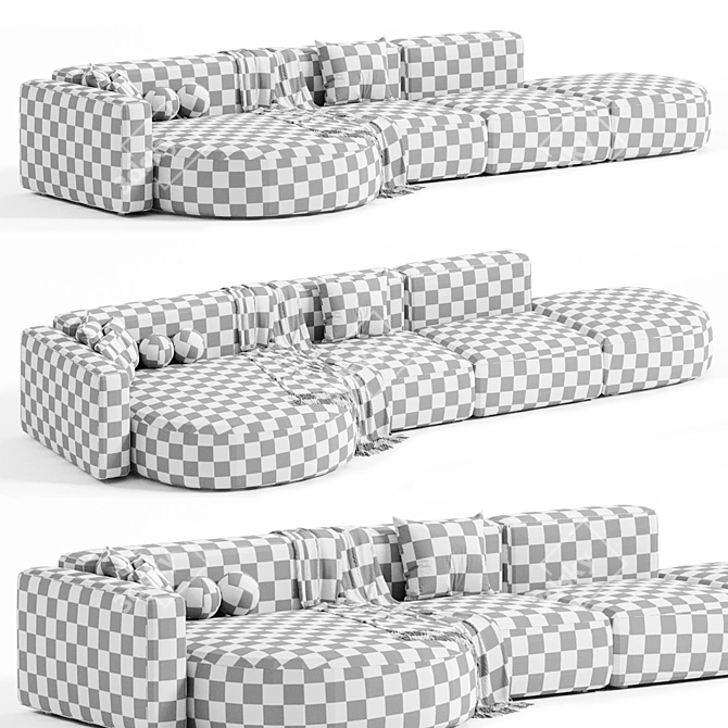 Versatile Belt Modular Sectional Sofa 3D model image 4