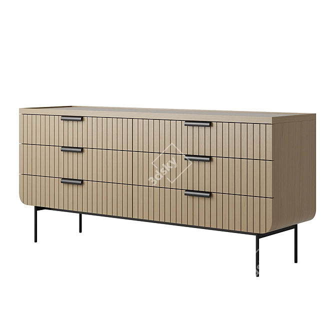 Modern 6-Drawer Boldin Chest 3D model image 3