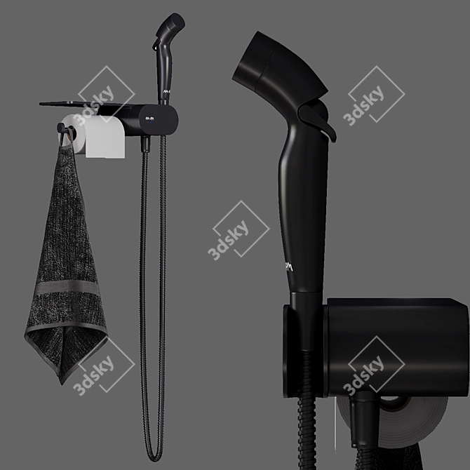 Concealed Mount Hygienic Shower Kit 3D model image 4