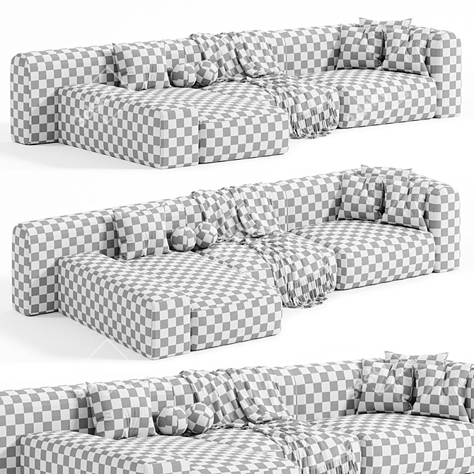 Modern Dimaro Sofa Ottoman Set 3D model image 4