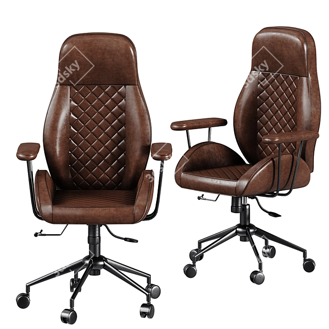 Ergo Executive Mid-Century Chair 3D model image 2