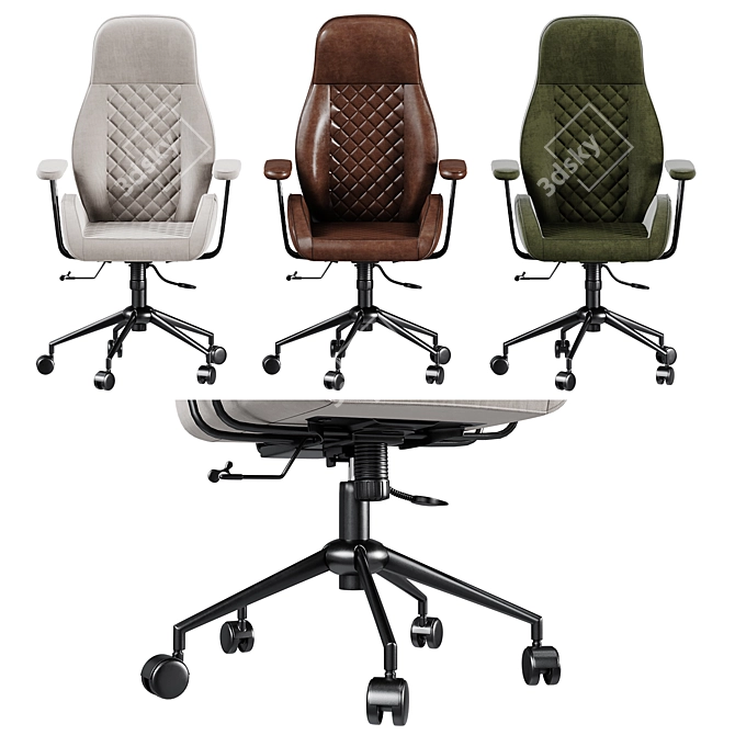 Ergo Executive Mid-Century Chair 3D model image 5