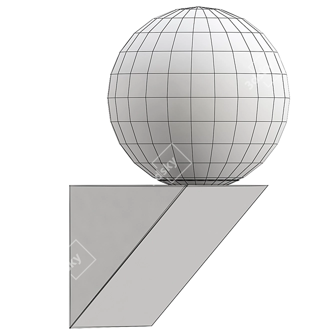 Polished Brass Ceiling Lamp 3D model image 2