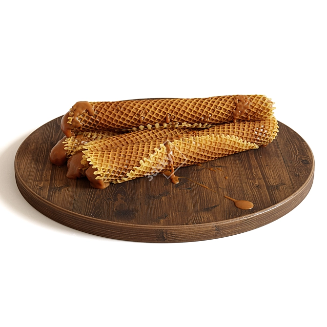 Condensed Milk Waffle Tubes 3D model image 6