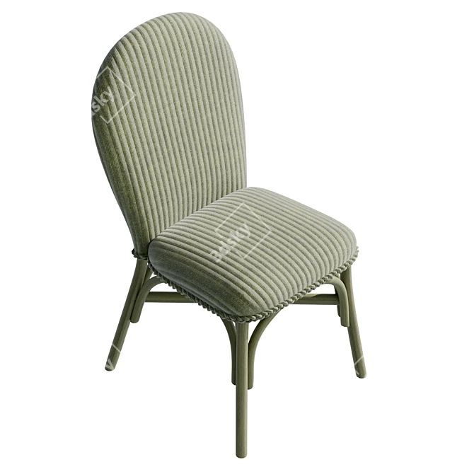 Premium Woven Cane Dining Chair 3D model image 5