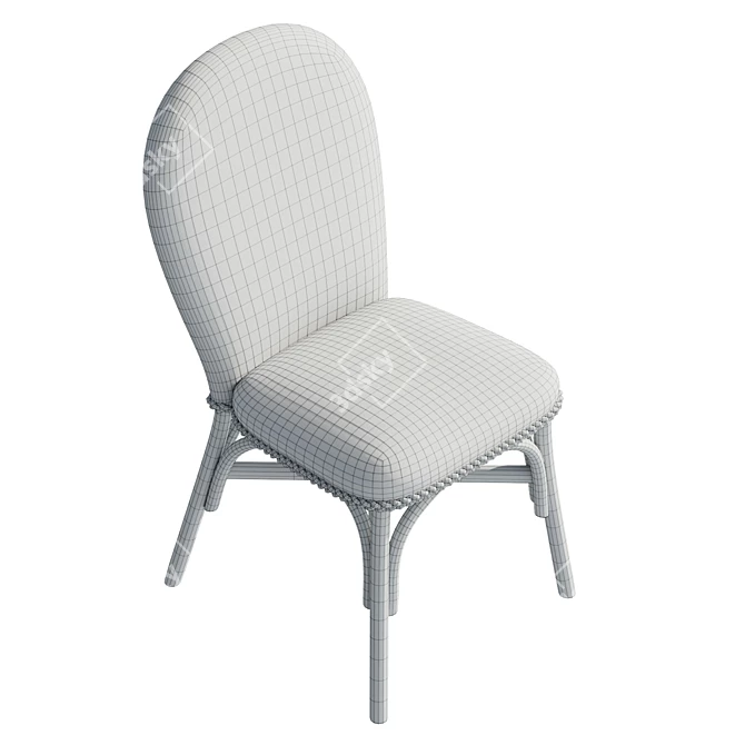 Premium Woven Cane Dining Chair 3D model image 6