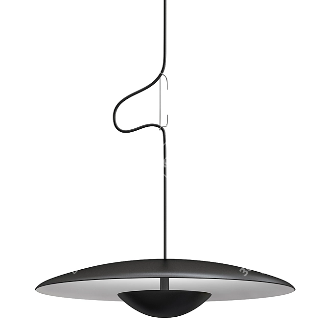 Modern Plate Pendant Light Fixture 3D model image 1