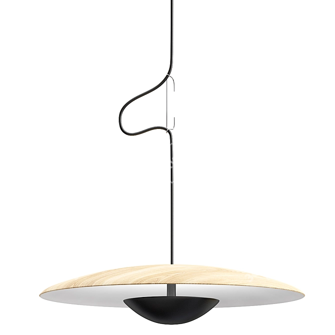 Modern Plate Pendant Light Fixture 3D model image 2