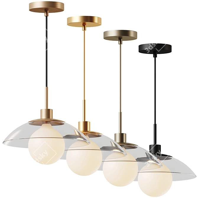 Elegant Petal Inspired Chandelier 3D model image 3