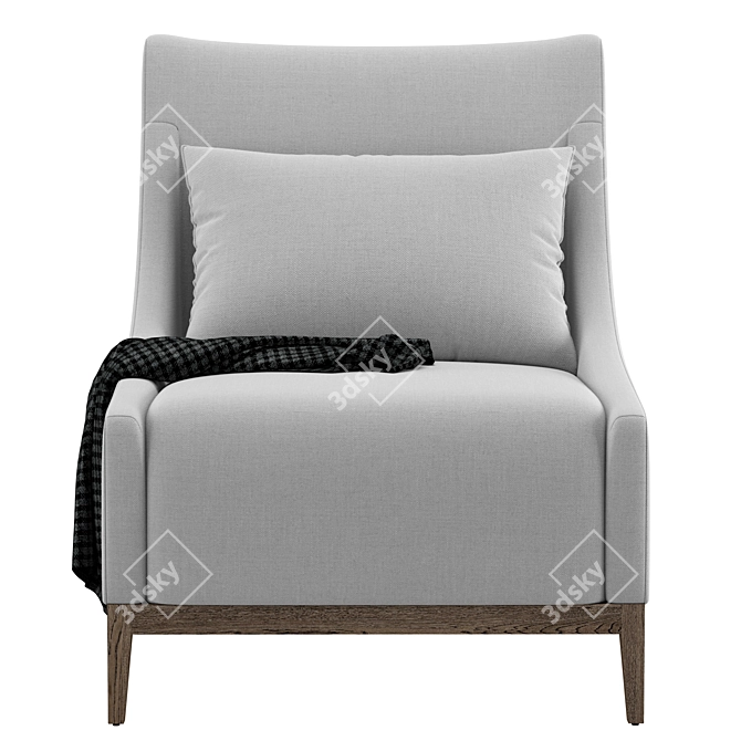 Elegant RH Thibault Armchair 3D model image 2