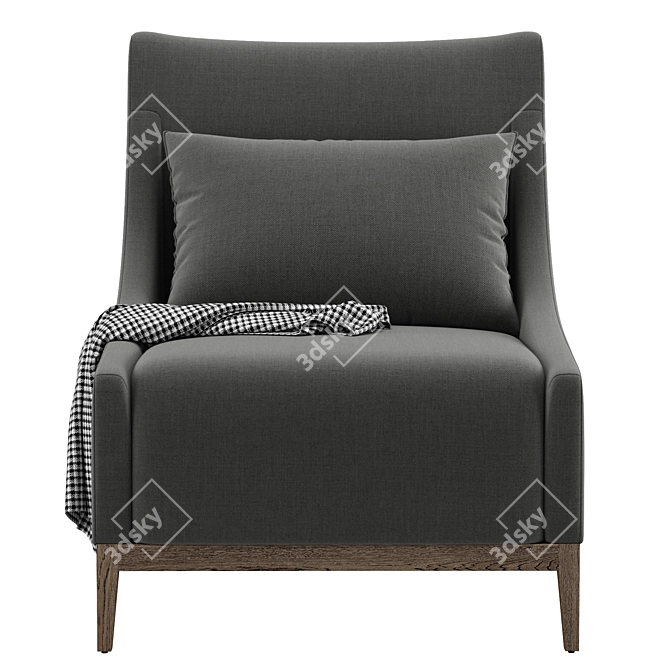 Elegant RH Thibault Armchair 3D model image 5