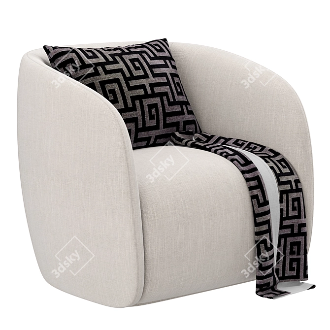 Elegant RH Savio Armchair 3D model image 1