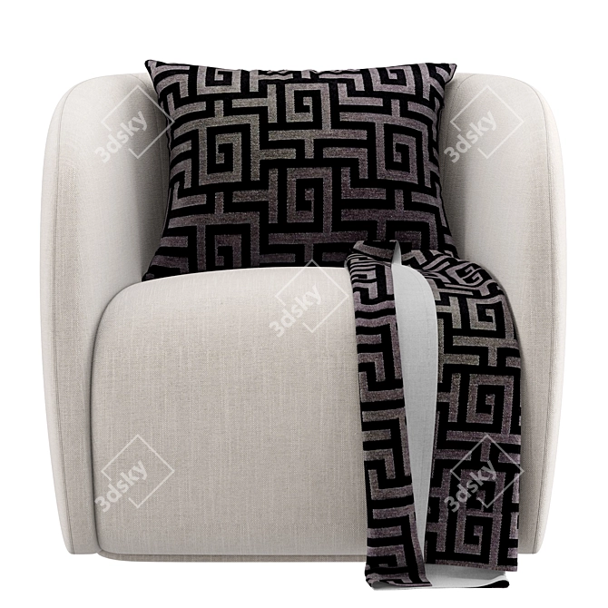 Elegant RH Savio Armchair 3D model image 2