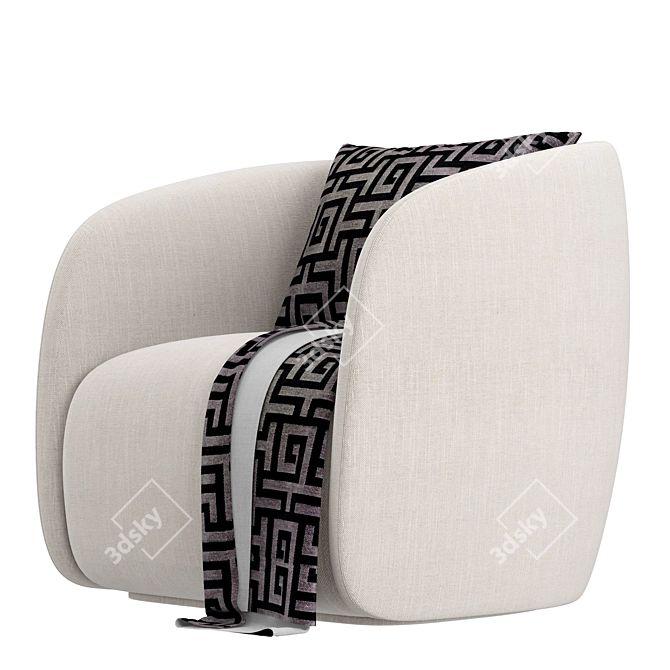 Elegant RH Savio Armchair 3D model image 3