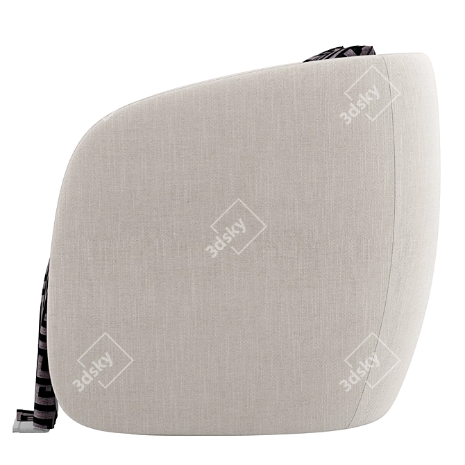 Elegant RH Savio Armchair 3D model image 4