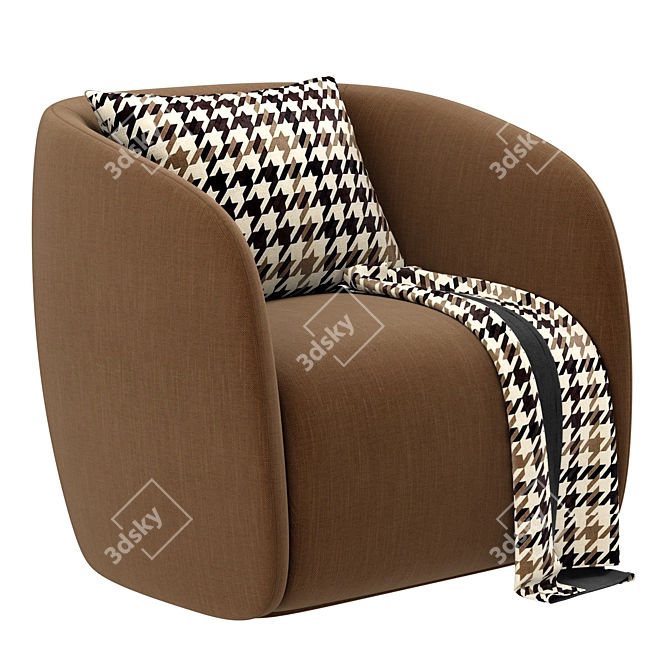 Elegant RH Savio Armchair 3D model image 5