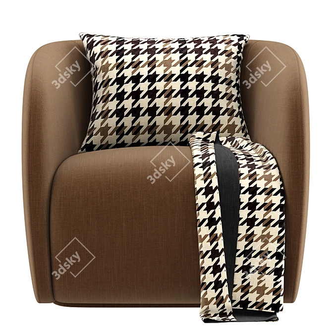 Elegant RH Savio Armchair 3D model image 6