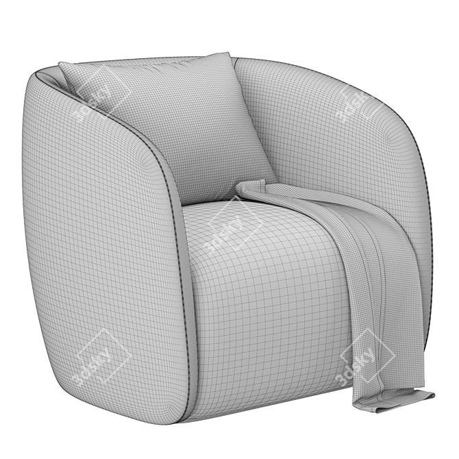 Elegant RH Savio Armchair 3D model image 7