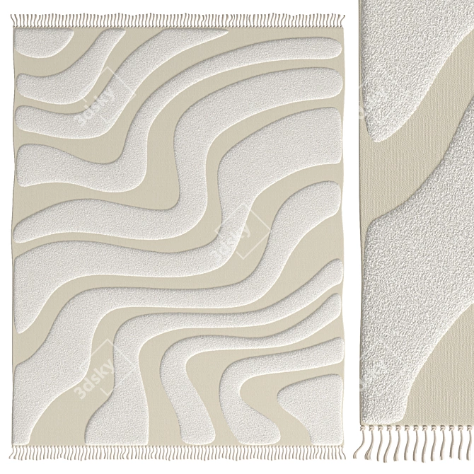 Modern Hilo Tufted Rug 3D model image 2