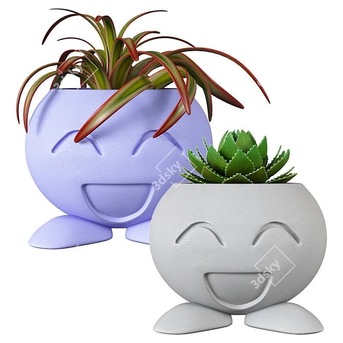 Cheerful Potted Houseplant 3D model image 1