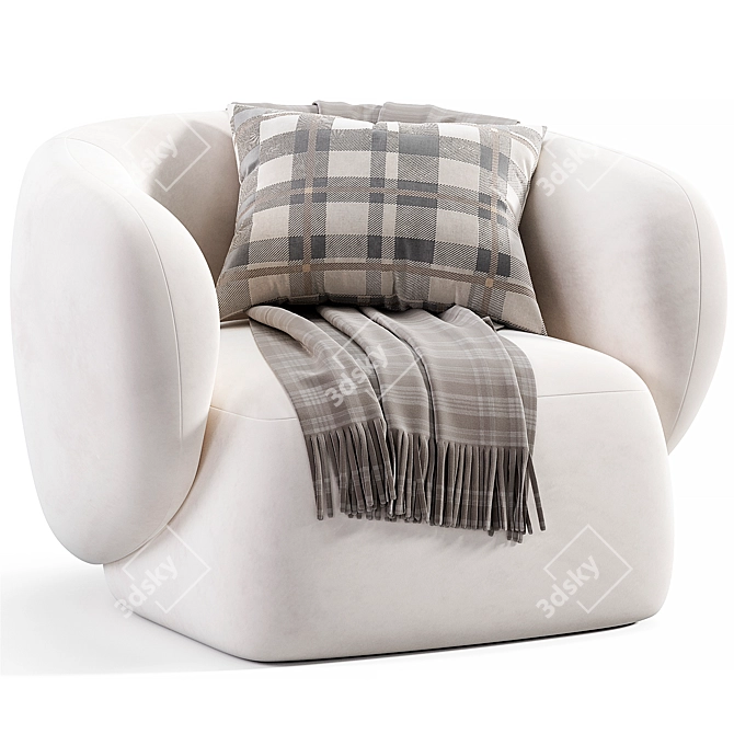Modern Fabric Armchair by Grado 3D model image 1