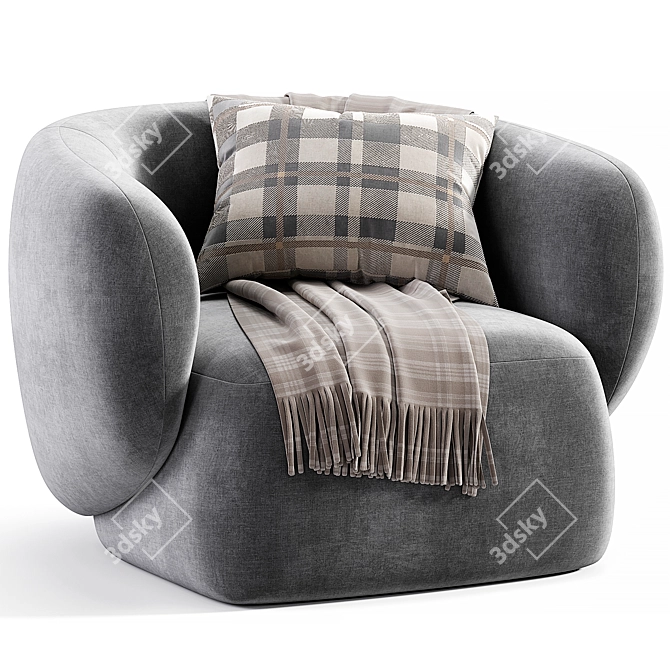 Modern Fabric Armchair by Grado 3D model image 4