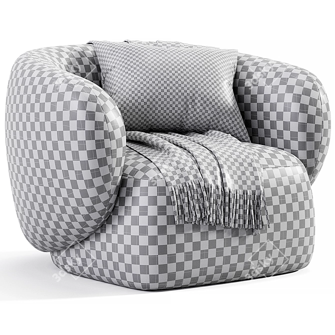 Modern Fabric Armchair by Grado 3D model image 6