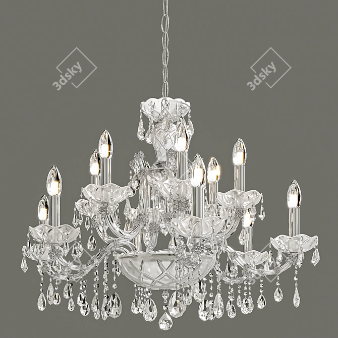 Classic Crystal Lux Chandelier BLANCA 3D model image 1