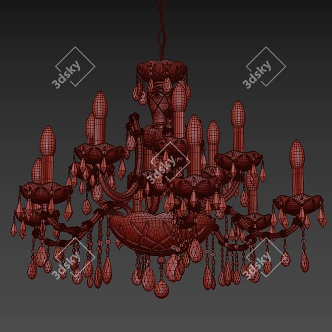 Classic Crystal Lux Chandelier BLANCA 3D model image 2