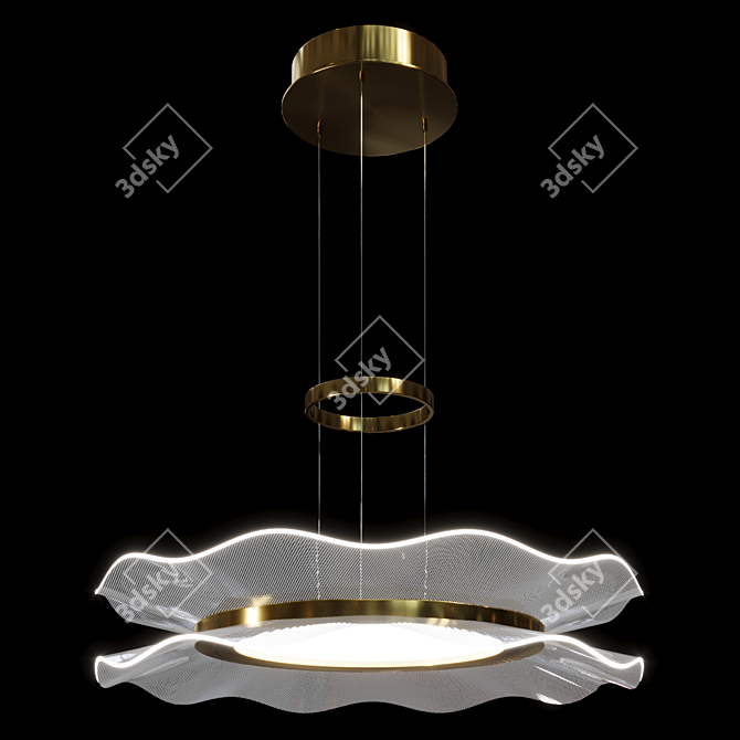 Modern Floral Pendant Lamp Fixture 3D model image 1