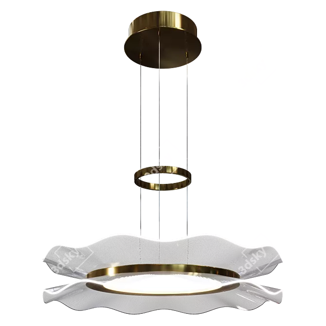 Modern Floral Pendant Lamp Fixture 3D model image 2