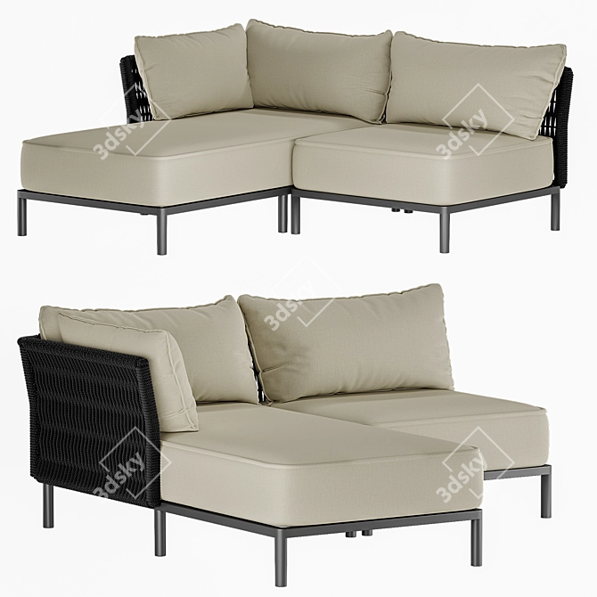 Modular Sofa Leo-1 Beige 3D model image 1