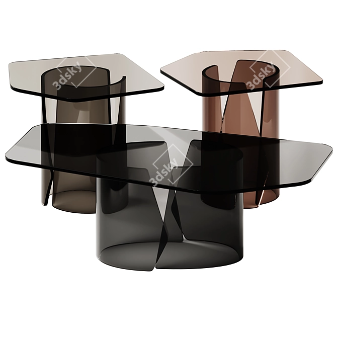 Luxury Living Group Cross Tables 3D model image 2