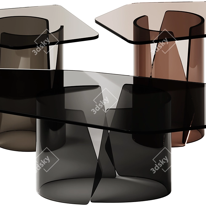 Luxury Living Group Cross Tables 3D model image 4