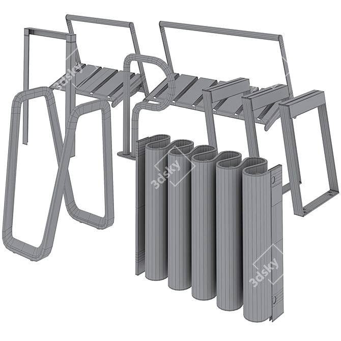 mmcite Bicycle Stands Collection 3D model image 7