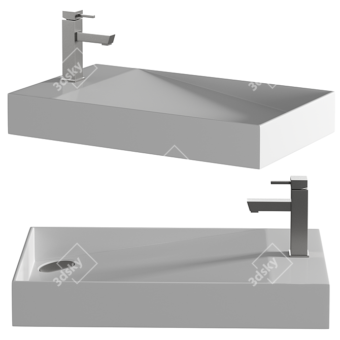 Ceramic Bathroom Sink MLN-A306 3D model image 1