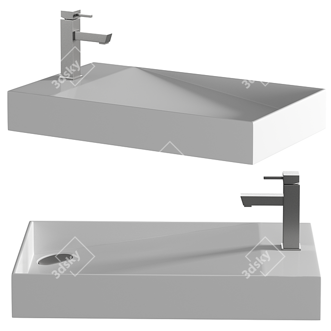 Ceramic Bathroom Sink MLN-A306 3D model image 3