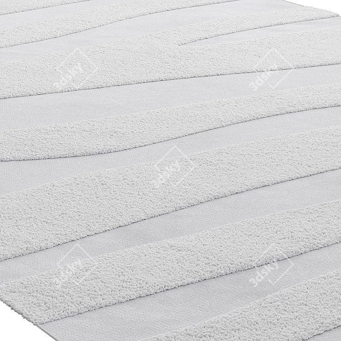 Luxury Cream Cotton Rug, Benuta 3D model image 4