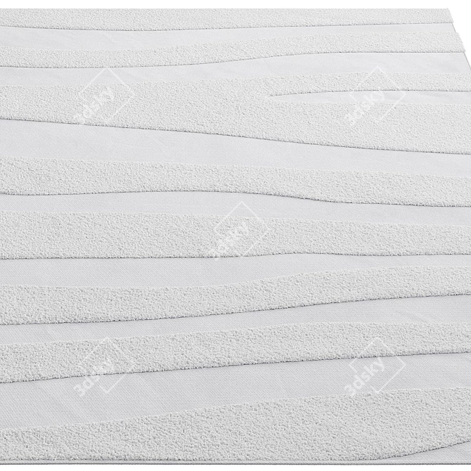 Luxury Cream Cotton Rug, Benuta 3D model image 6