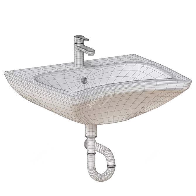 Creavit BD060-00CB00E-0000 Washbasin for Disabled 3D model image 2
